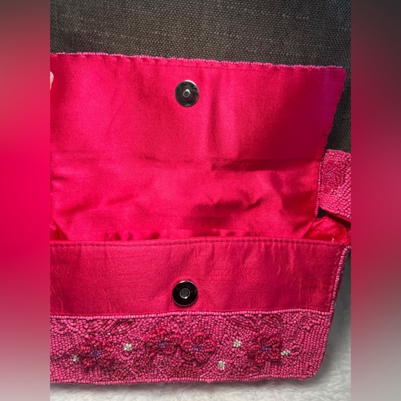BCBGMaxAzria Pink Beaded Floral Bag - Picture 9 of 11